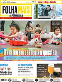 Capa do jornal Folha de Pernambuco 13/04/2019