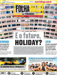 Capa do jornal Folha de Pernambuco 16/03/2019