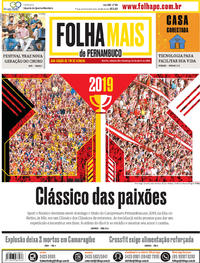 Capa do jornal Folha de Pernambuco 20/04/2019