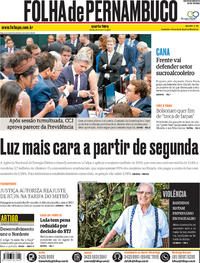 Capa do jornal Folha de Pernambuco 24/04/2019