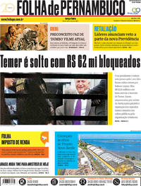 Capa do jornal Folha de Pernambuco 26/03/2019