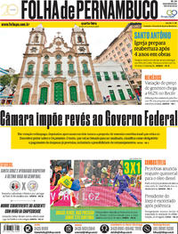 Capa do jornal Folha de Pernambuco 27/03/2019