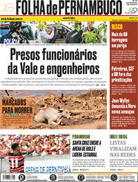 Capa do jornal Folha de Pernambuco 30/01/2019