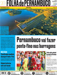 Capa do jornal Folha de Pernambuco 31/01/2019