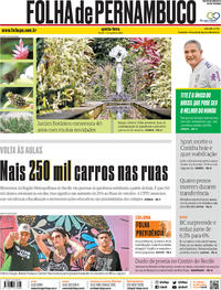 Capa do jornal Folha de Pernambuco 01/08/2019