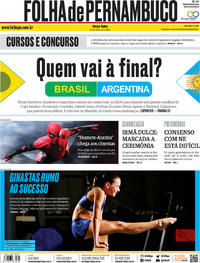 Capa do jornal Folha de Pernambuco 02/07/2019