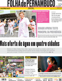 Capa do jornal Folha de Pernambuco 02/10/2019
