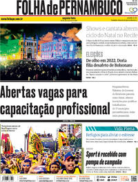 Capa do jornal Folha de Pernambuco 02/12/2019