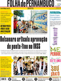 Capa do jornal Folha de Pernambuco 03/06/2019