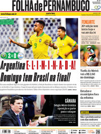Capa do jornal Folha de Pernambuco 03/07/2019