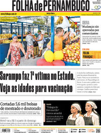 Capa do jornal Folha de Pernambuco 03/09/2019