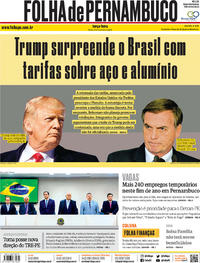 Capa do jornal Folha de Pernambuco 03/12/2019