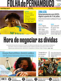 Capa do jornal Folha de Pernambuco 04/06/2019