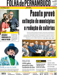Capa do jornal Folha de Pernambuco 06/11/2019