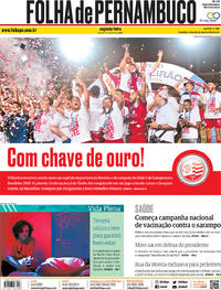 Capa do jornal Folha de Pernambuco 07/10/2019