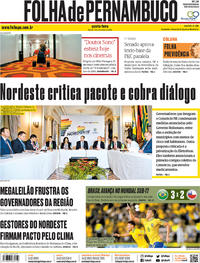 Capa do jornal Folha de Pernambuco 07/11/2019