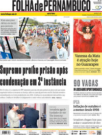 Capa do jornal Folha de Pernambuco 08/11/2019