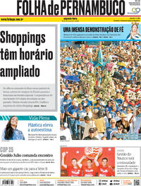 Capa do jornal Folha de Pernambuco 09/12/2019