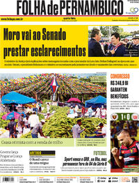 Capa do jornal Folha de Pernambuco 12/06/2019