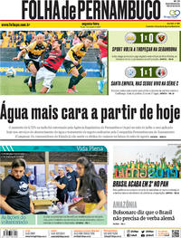 Capa do jornal Folha de Pernambuco 12/08/2019