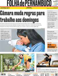 Capa do jornal Folha de Pernambuco 15/08/2019