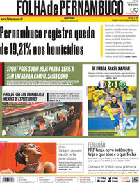 Capa do jornal Folha de Pernambuco 15/11/2019
