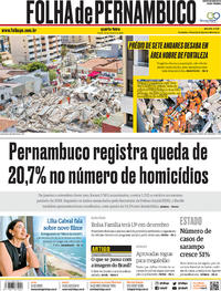 Capa do jornal Folha de Pernambuco 16/10/2019