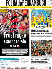 Capa do jornal Folha de Pernambuco 18/11/2019