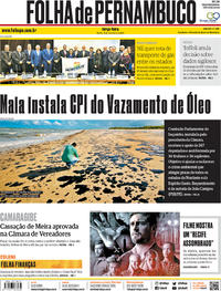 Capa do jornal Folha de Pernambuco 19/11/2019
