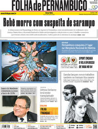 Capa do jornal Folha de Pernambuco 20/08/2019