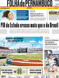 Capa do jornal Folha de Pernambuco 20/09/2019