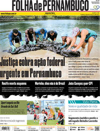 Capa do jornal Folha de Pernambuco 21/10/2019