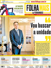 Capa do jornal Folha de Pernambuco 21/12/2019