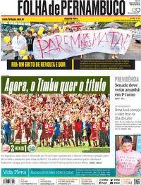 Capa do jornal Folha de Pernambuco 23/09/2019