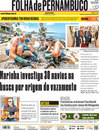 Capa do jornal Folha de Pernambuco 23/10/2019