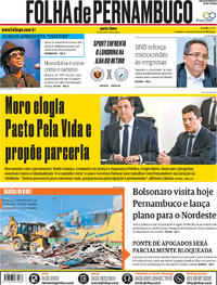 Capa do jornal Folha de Pernambuco 24/05/2019