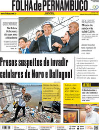 Capa do jornal Folha de Pernambuco 24/07/2019