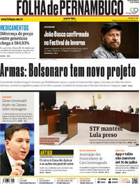 Capa do jornal Folha de Pernambuco 26/06/2019