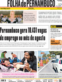 Capa do jornal Folha de Pernambuco 26/09/2019