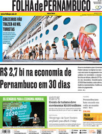 Capa do jornal Folha de Pernambuco 26/11/2019