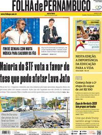 Capa do jornal Folha de Pernambuco 27/09/2019
