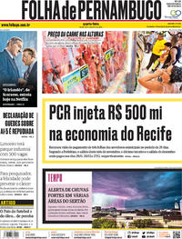 Capa do jornal Folha de Pernambuco 27/11/2019