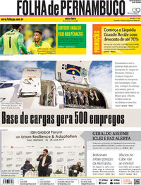 Capa do jornal Folha de Pernambuco 28/06/2019