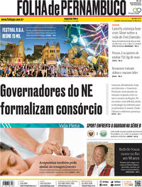 Capa do jornal Folha de Pernambuco 29/07/2019