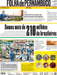 Capa do jornal Folha de Pernambuco 29/08/2019