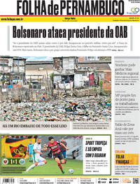 Capa do jornal Folha de Pernambuco 30/07/2019