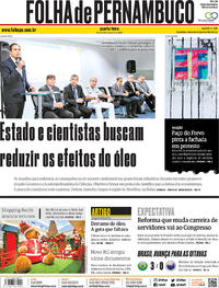 Capa do jornal Folha de Pernambuco 30/10/2019