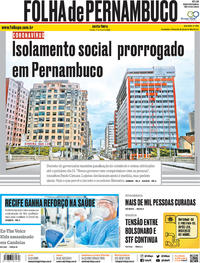 Capa do jornal Folha de Pernambuco 01/05/2020