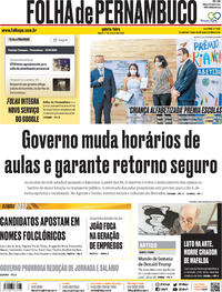 Capa do jornal Folha de Pernambuco 01/10/2020