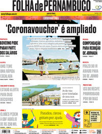 Capa do jornal Folha de Pernambuco 02/04/2020